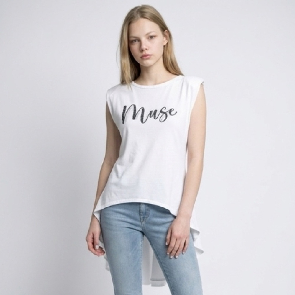 Studio F, asymmetrical blouse